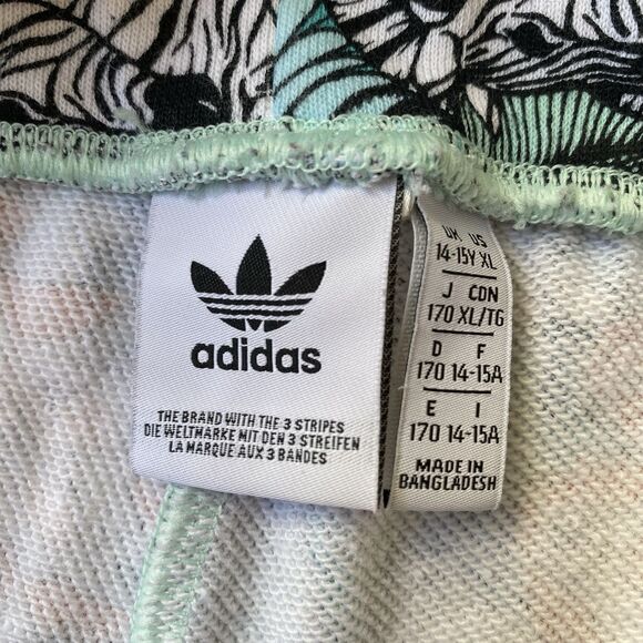 Adidas Sweat Shorts Kids Girls XL/14-15 Multicolor Fishes Running Summery - Picture 6 of 7